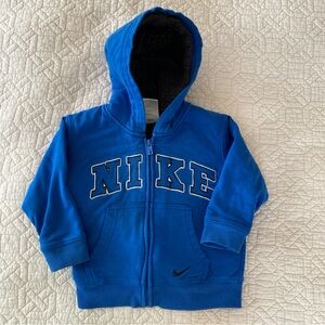 Nike Kids Blue Hoodie size 2 T sweatshirt sherpa lined pockets
